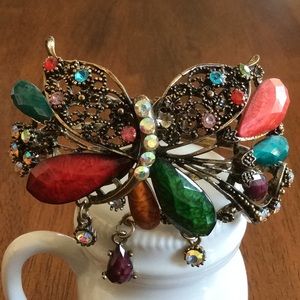 Beautiful crystal and stone bangle bracelet